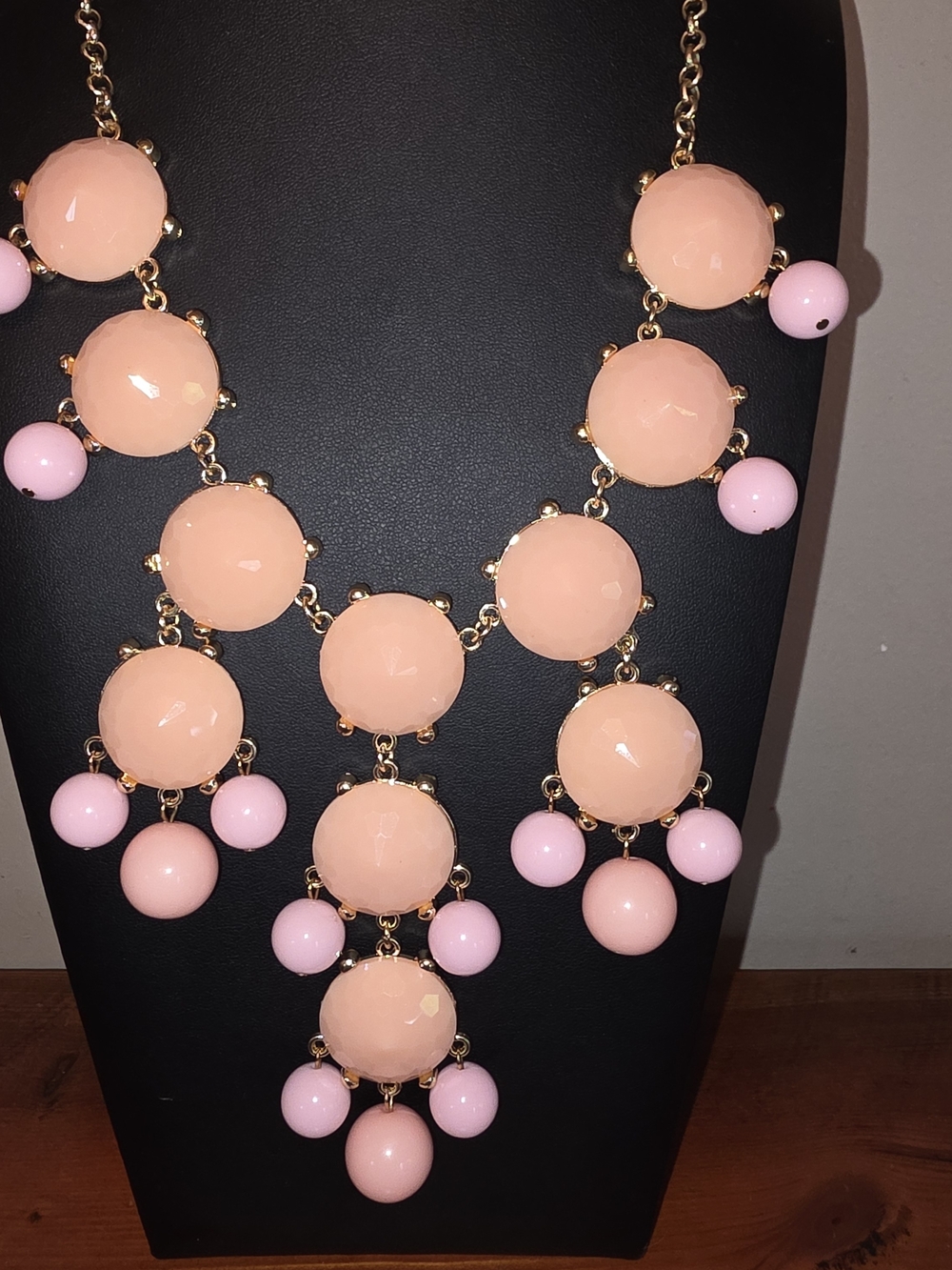 Pink And Peach Statement Bib Necklace